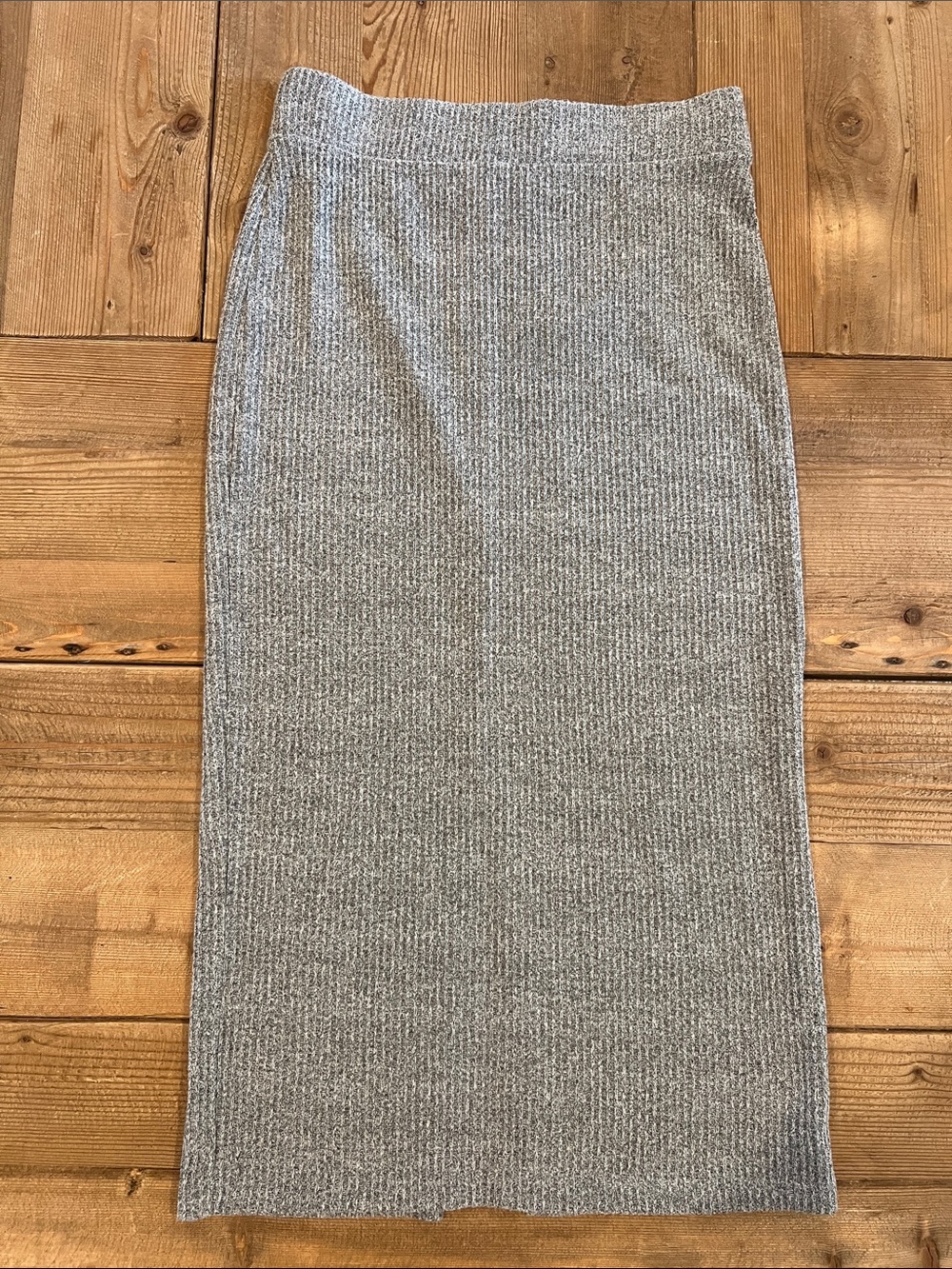 Women's Gray Rib-Knit Midi Skirt GAP XS